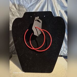 Red Hoop Earrings